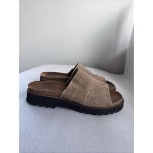 Naot Shoes Sandals Uk39 US 8 Or 8.5 Tan Slip On Cork Slides Mule Stretch comfort